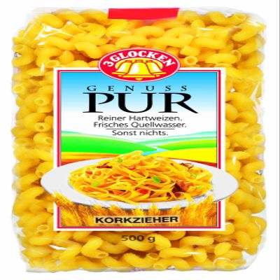 Birkel 3 Glocken Genuss Pur Corkscrew Pasta, 15-Pack (15 x 500 g Bags)