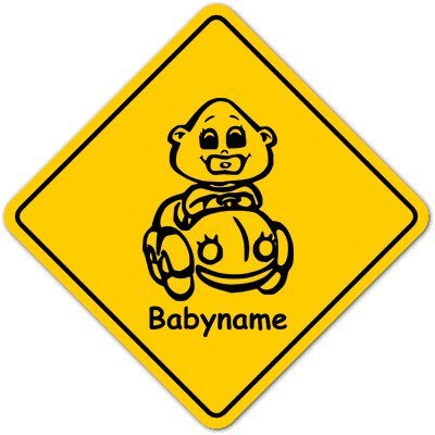 Road Sign Baby Sign with Suction Cup – Design 603