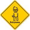 Road Sign Baby Sign with Suction Cup – Design 487 view 1