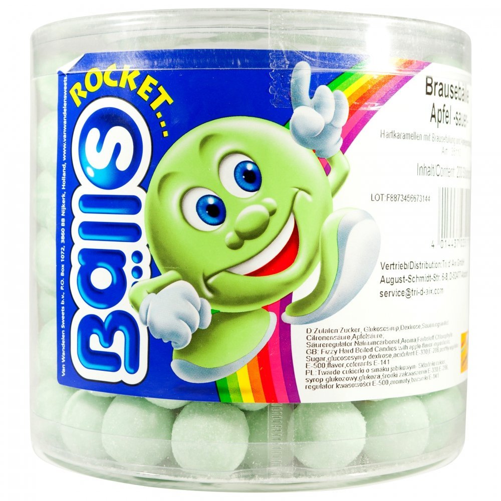 Rocket Balls Fizzy Candy Apple Can