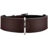 HUNTER BASIC Dog Collar, Brown/Black, Easy-Care Split Leather, Size 50 view 1
