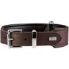 HUNTER BASIC Dog Collar, Brown/Black, Easy-Care Split Leather, Size 50 view 2