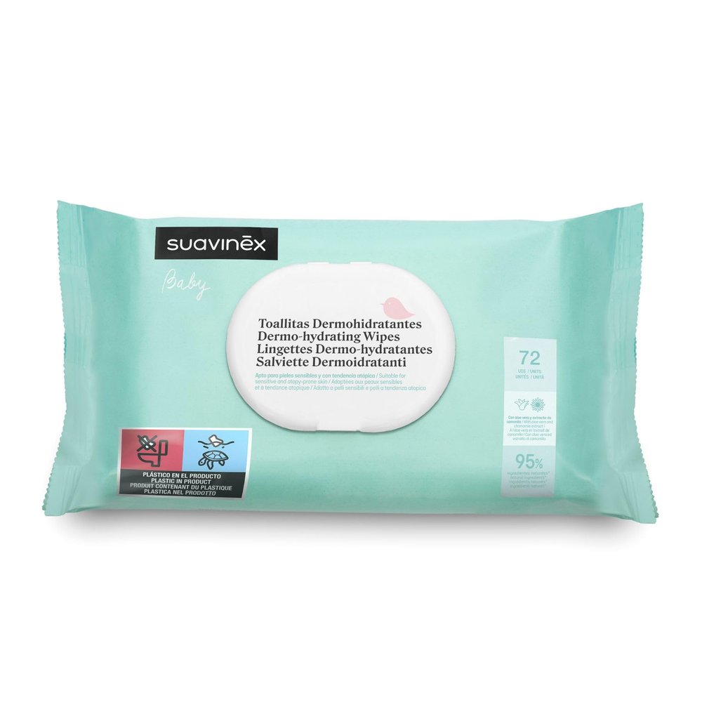 Suavinex Baby Moisturizing Wipes, 60 Count, Suitable for Atopic Skin