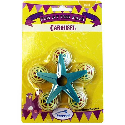 (happypet) Fun at the Fair Carousel Bird Toy, Pink