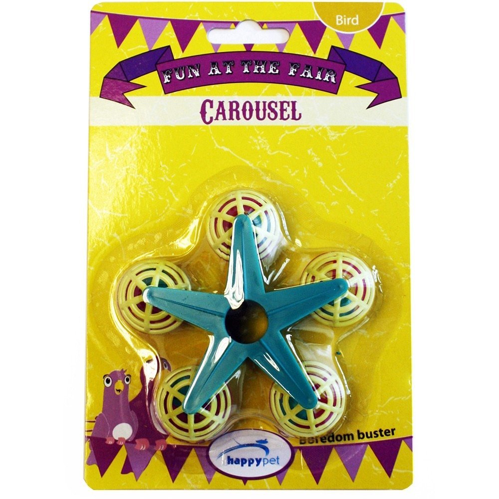 (happypet) Fun at the Fair Carousel Bird Toy, Pink