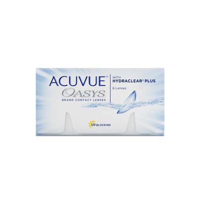 ACUVUE OASYS 2-Week Contact Lenses for Day and Night, +3.50 D, BC 8.8, 6 Lenses