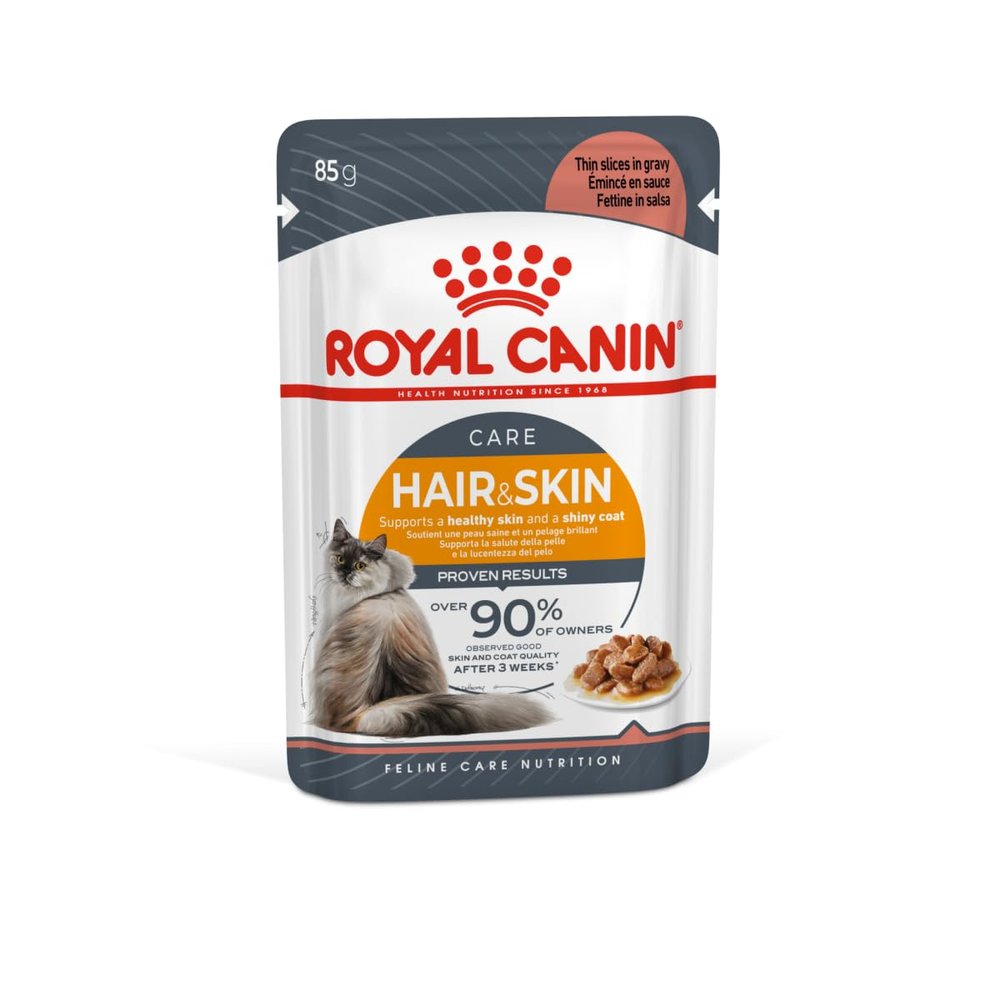 ROYAL CANIN Hair & Skin Care Wet Cat Food in Jelly, 12 x 85 g