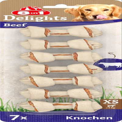 8in1 Delights Beef Bones XS - Healthy Chew Bones for Mini Dogs