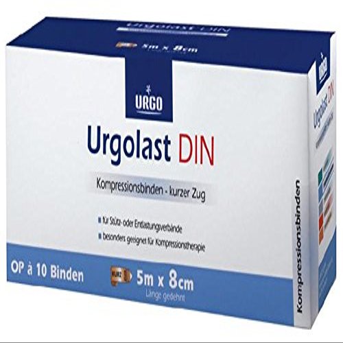 Urgolast DIN Ideal Bandage, White, 8 cm x 5 m, 10 Pieces