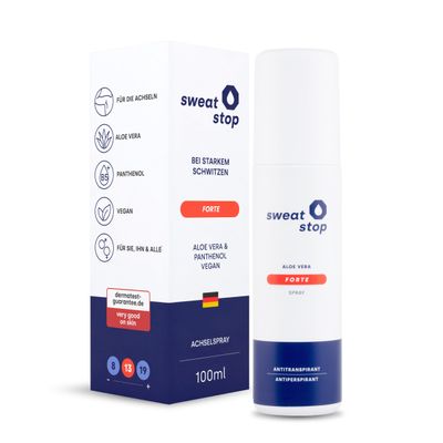 SweatStop Aloe Vera FORTE Antiperspirant Underarm Spray, 100 ml