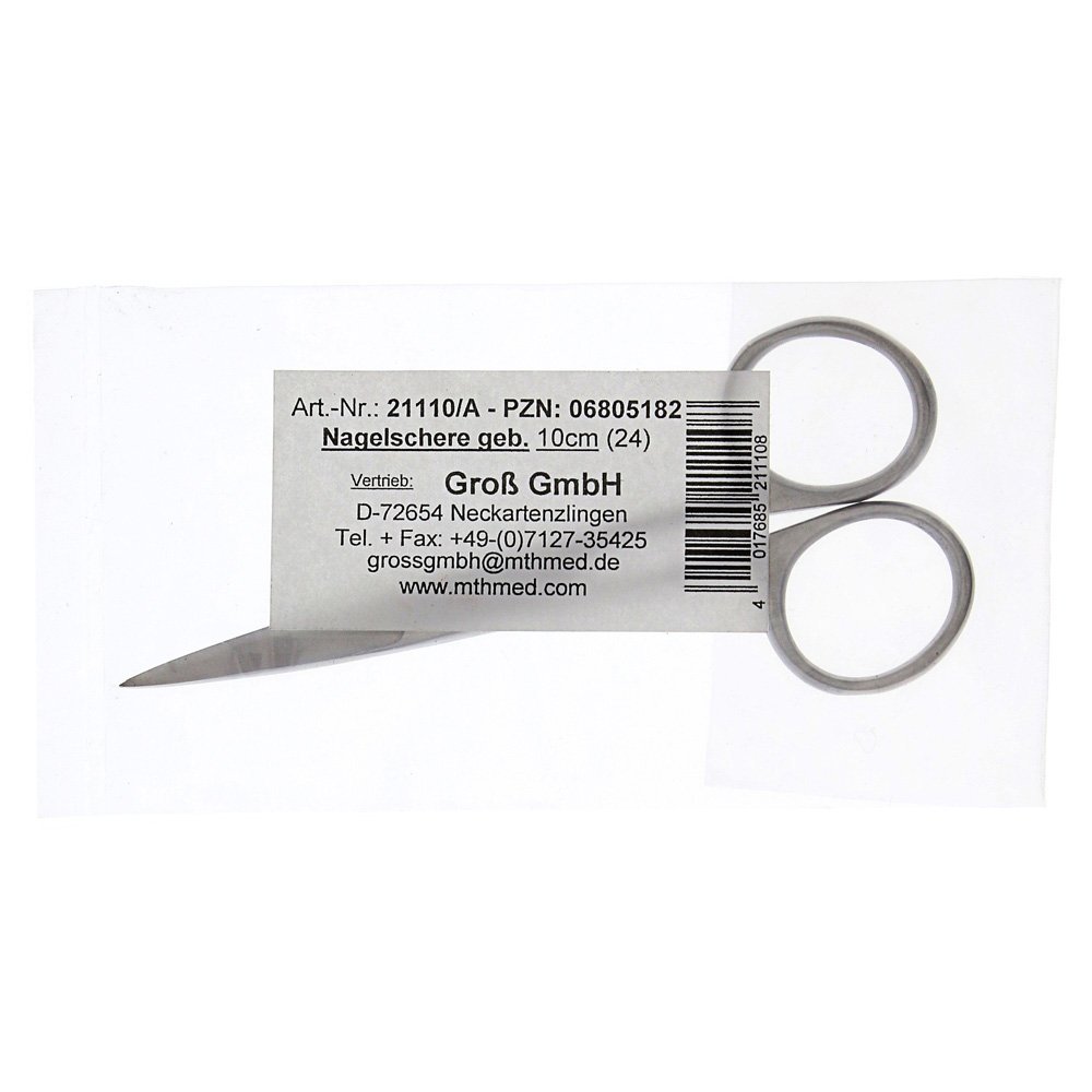 Curved Nail Scissors, 9 cm, Pedicure, Stainless Steel, 1 pc