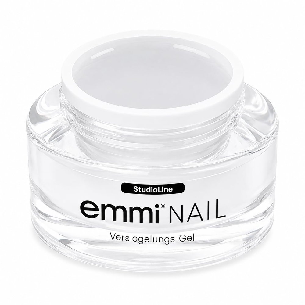 Emmi Nail Studioline Sealing Gel for Gel Nails, High-Gloss UV Top Coat, Medium Viscosity, Self-Leveling, Scratch-Resistant & Vegan, 30 mL