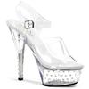 Pleaser Stardust-608/C/M Platform Sandal with Buckle Strap for Women, Transparent (Colorless), EU 42 view 2
