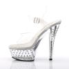 Pleaser Stardust-608/C/M Platform Sandal with Buckle Strap for Women, Transparent (Colorless), EU 42 view 4