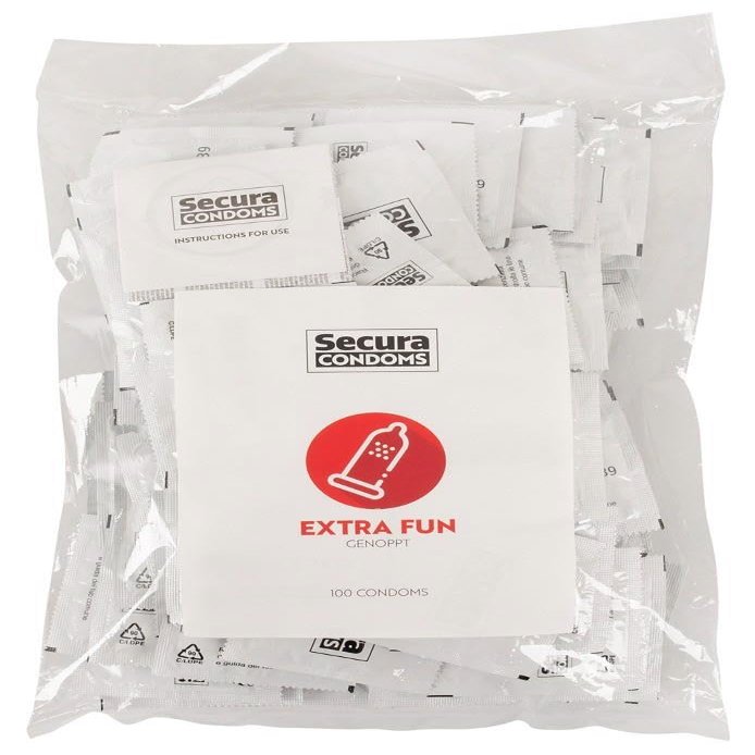 Secura Extra Fun Condoms, Transparent, 18 cm