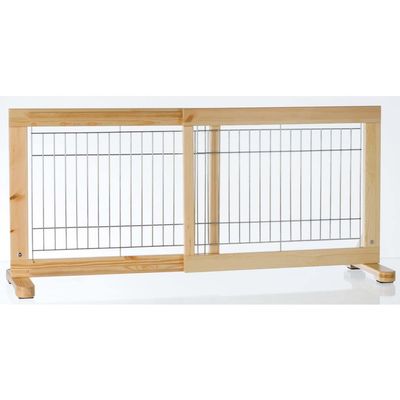 TRIXIE Pine Wood Dog Gate for Puppies, Brown, 65–108 × 50 cm