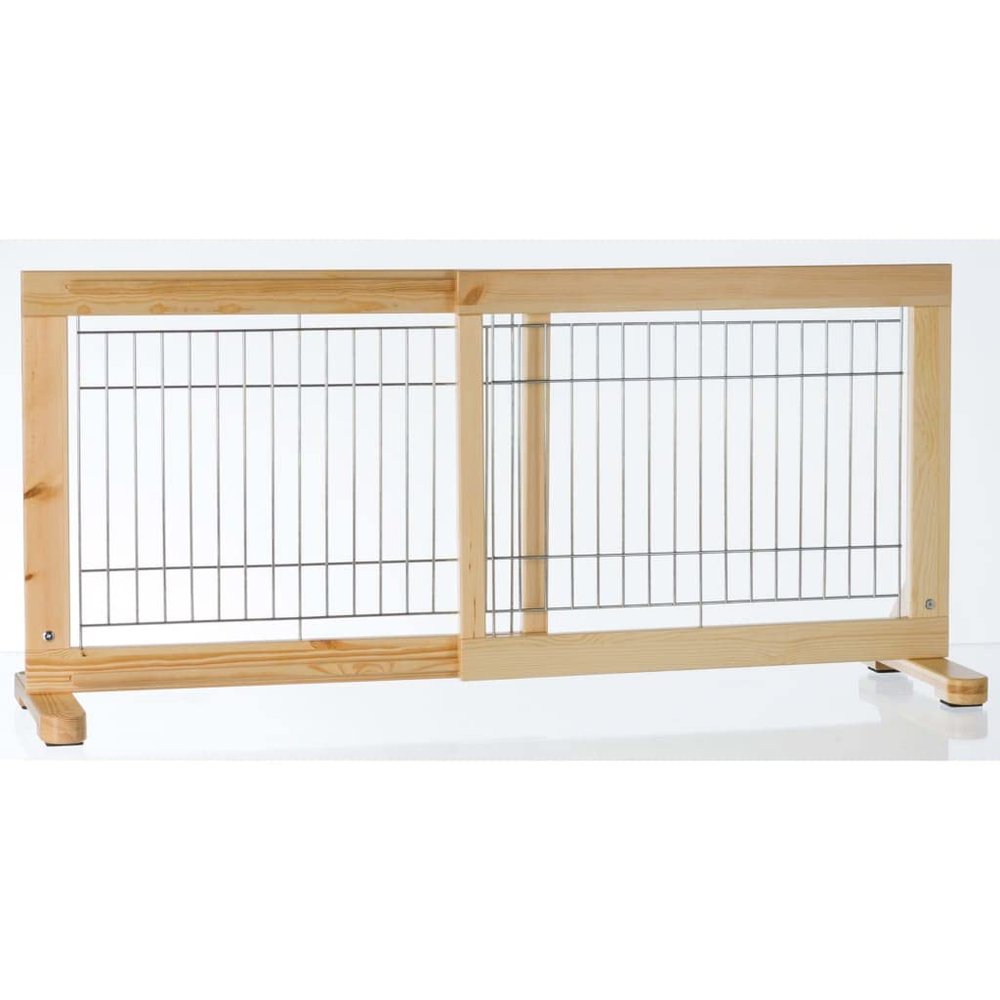 TRIXIE Pine Wood Dog Gate for Puppies, Brown, 65–108 × 50 cm