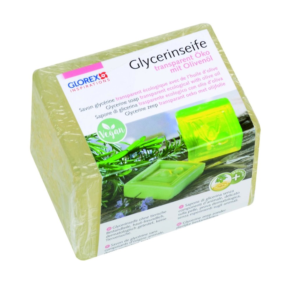 GLOREX 6 1600 140 Glycerin Soap ko, 250 g, with Olive Oil, Transparent