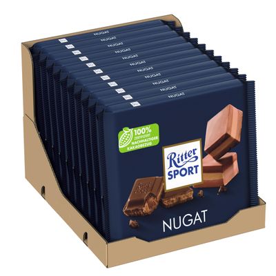 Ritter Sport 250 g Nougat (11 x 250 g), Large Milk Chocolate Bar