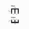 Glass guide profile for 4 mm glass, bottom, black, 1 m piece view 2