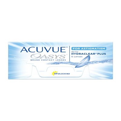 ACUVUE OASYS for Astigmatism 2-Week Contact Lenses, -6.50 D, Cyl -1.25, Axis 160, BC 8.6, 6 Lenses