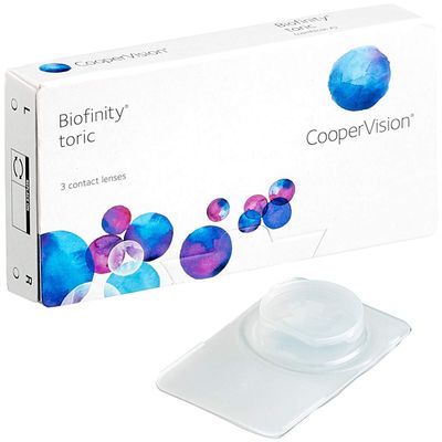 Biofinity Toric Monthly Soft Toric Contact Lenses, 3 Pack / BC 8.7 mm / DIA 14.5 / CYL -1.25 / Axis 060 / -6.00 Diopters