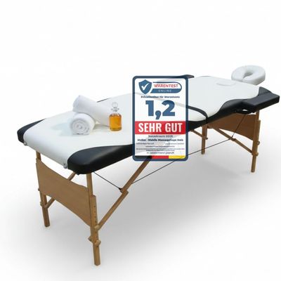Melko Folding Wooden Massage Table, Height-Adjustable, Up to 250 kg
