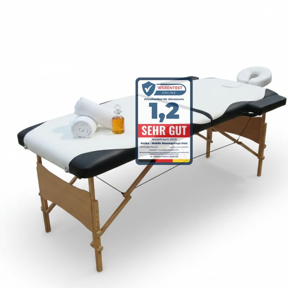 Melko Folding Wooden Massage Table, Height-Adjustable, Up to 250 kg