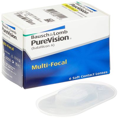 PureVision Multifocal Monthly Contact Lenses, 6 Count, Add Low, +6.00 D