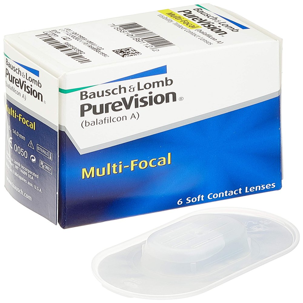 PureVision Multifocal Monthly Contact Lenses, 6 Count, Add Low, +6.00 D