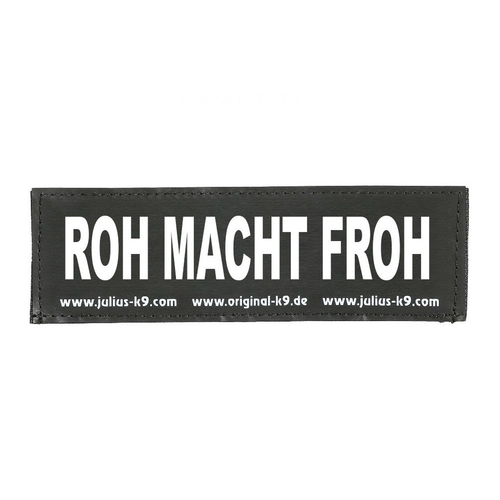 JULIUS K-9 Velcro Patch, ROH Macht FROH, Large, Black