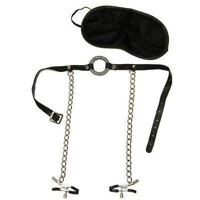 Fetish Fantasy O-Ring Gag with Nipple Clamps, 1-Pack (1 x 1 pc)