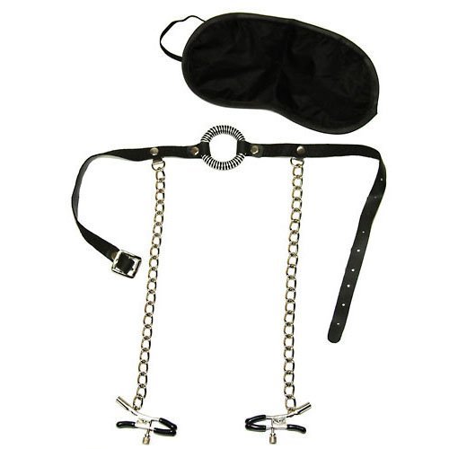 Fetish Fantasy O-Ring Gag with Nipple Clamps, 1-Pack (1 x 1 pc)