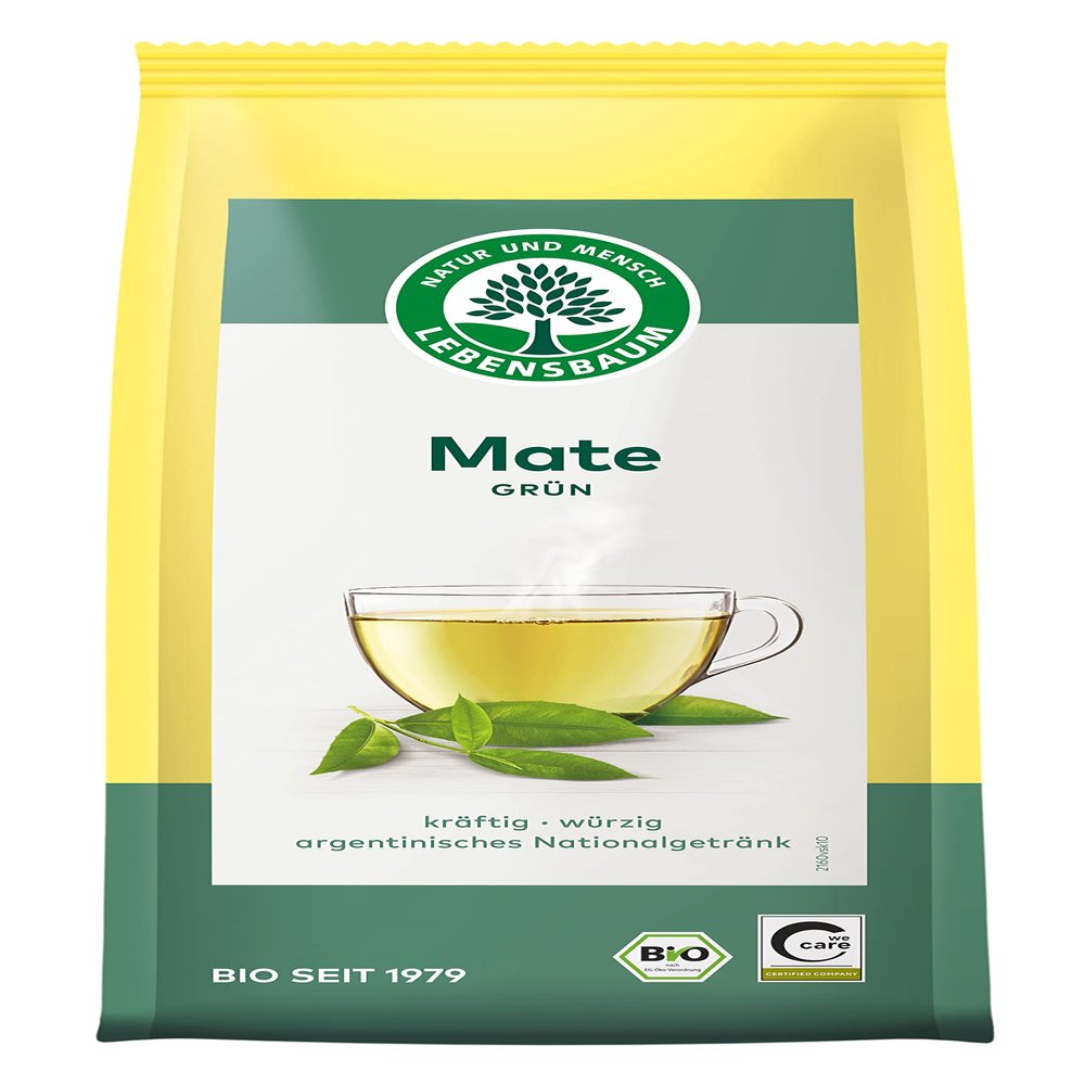 Lebensbaum Mate Herbal Tea with a Strong, Spicy Flavor, Argentina's National Beverage, Loose, 100% Organic, 100 g
