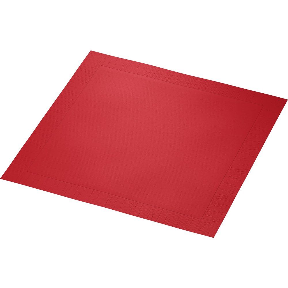 Duni Dinner Napkins, 4-Ply Tissue, Embossed, Solid Red, 40 x 40 cm, 50 Count