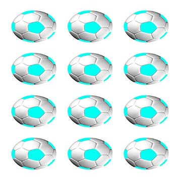 Muffin Toppers for Cupcakes, Kids' Birthday Football Party, FB01 Turquoise