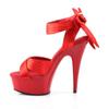 Pleaser DELIGHT-668 Women's Platform Sandals, Red Satin, EU 44 (Women's UK 11) view 3