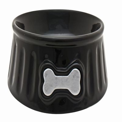 DOGIT Ceramic Dog Bowl, Black, 200 ml