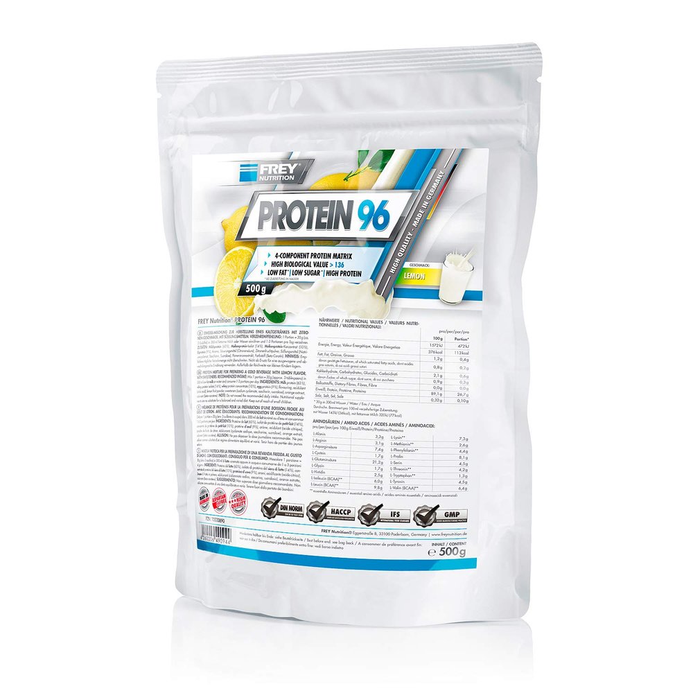 Frey Nutrition Protein 96 Lemon Zip Bag, 1-Pack (1 x 500 g)