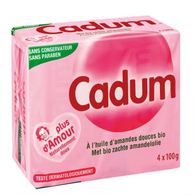 Cadum Bar Soap, Gentle Almond Scent, 4 x 100 g
