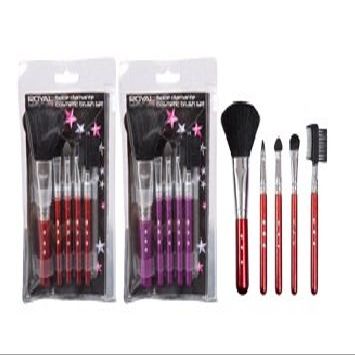 Royal Cosmetics Diamante Makeup Brush Set, Red, 5-Piece