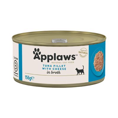 Applaws Cat Tin Tuna Fillet and Cheese 156 g (Pack of 24)