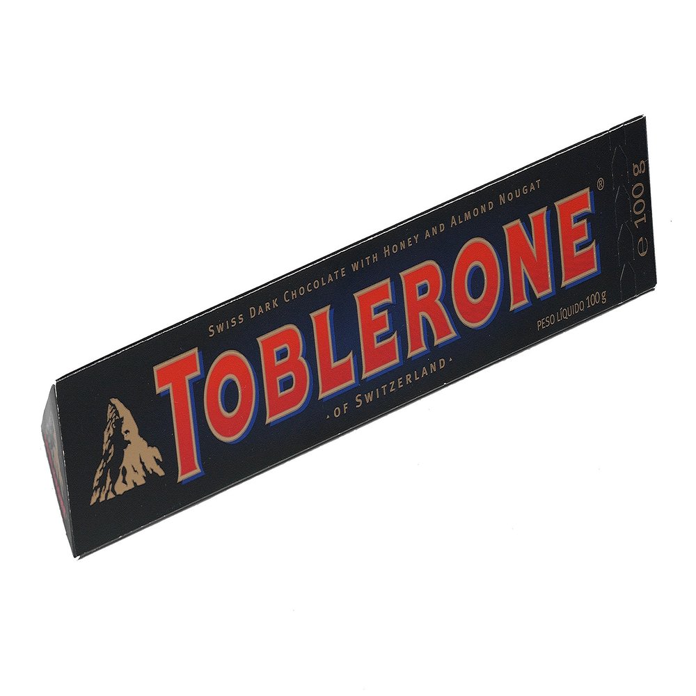 Toblerone Dark Chocolate, 5 x 100 g, Swiss Dark Chocolate with Honey-Almond Nougat