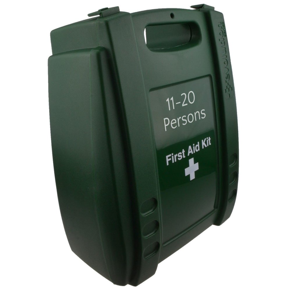 kenable Medium Wall-Mountable First Aid Kit for 11–20 People, HSE-Compliant, Green Plastic Case