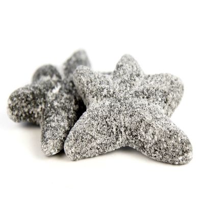 Salty Licorice Stars, Strong Licorice with Salty Coating, 175 g