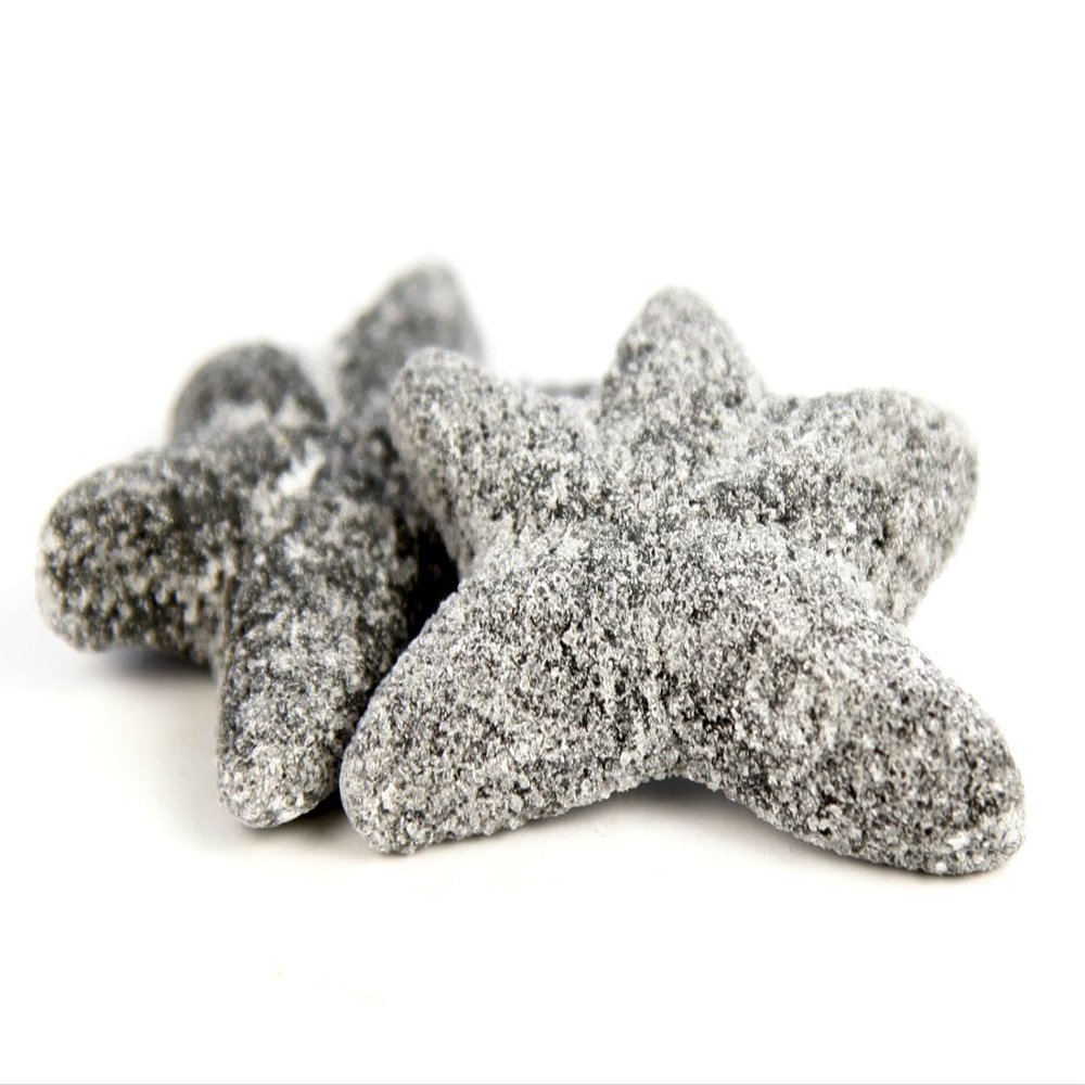 Salty Licorice Stars, Strong Licorice with Salty Coating, 175 g