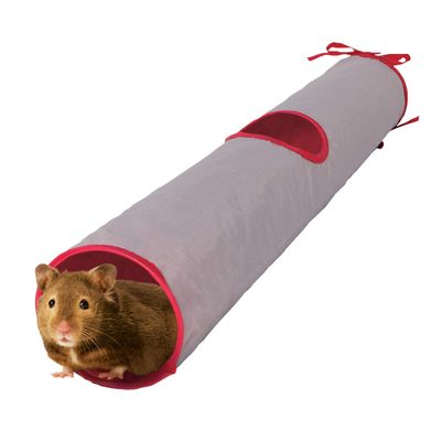 Living World Pet Tunnel, Gray/Red