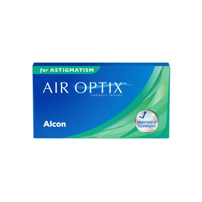 Alcon AIR OPTIX for Astigmatism Soft Contact Lenses, 6 Pack, BC 8.7 mm, DIA 14.5 mm, CYL -2.25, Axis 100, +6.00 D