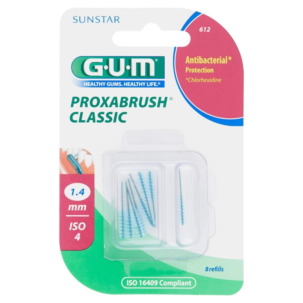 GUM Proxabrush Replacement Brushes, Short, 8 ct