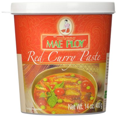MAE PLOY Red Curry Paste Cup, Pack of 6 (6 x 400 g)